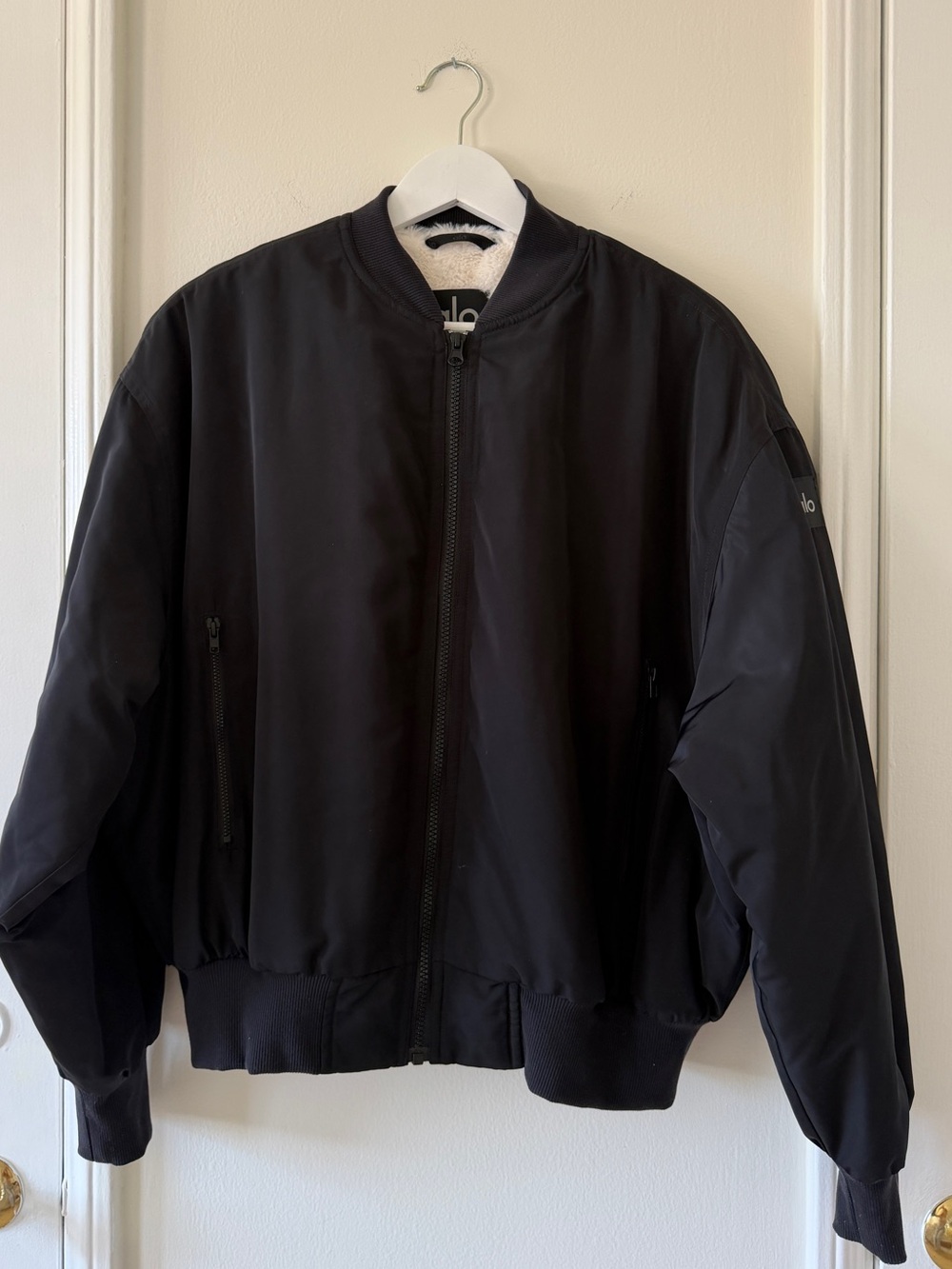 ALO Faux Fur Urbanite Bomber in Black - Small